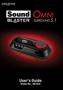 Creative Sound Blaster Omni Surround SB1560 Manuel utilisateur