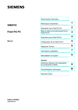 Siemens Field PG P4 Manuel utilisateur