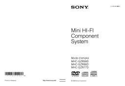 Sony MHC-GZR 88D Manuel utilisateur