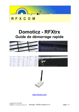 Domoticz RFXtrx433 : Guide Démarrage Rapide + IA