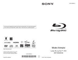 Sony BDP S380 Manuel utilisateur