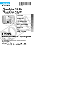 Canon PowerShot A540/A530: Guide d'utilisation + IA