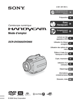 Sony DCR-DVD505/DVD905 : Mode d'emploi + IA