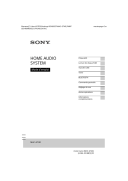 Sony MHC-GT4D Mode d'emploi