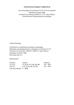 Turbotech Testeur électrique Manuel utilisateur