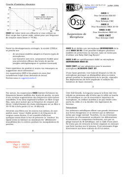 OSIX 1, 2, 3, 3-60, CMIT Suspension de microphone | Manuel d'utilisation & IA