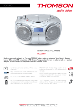 Thomson RCD205U : Fiche Produit avec IA & PDF