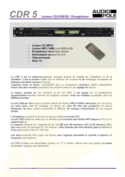 Audiopole CDR 5 Manuel utilisateur