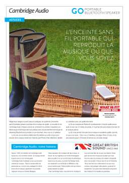 Cambridge Audio Go Enceinte Bluetooth : IA et PDF
