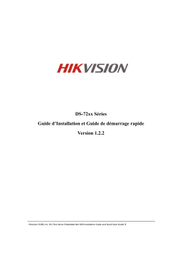 Hikvision DS-72xx: Guide d'installation + IA