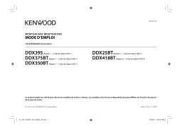 KENWOOD DDX395, DDX375BT Mode d'Emploi | Assistance IA + PDF