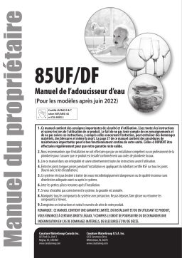 NOVO 80150310 85UF-DF Softener Home Manuel du propriétaire