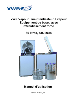 VWR VAPOUR-Line Vertical Autoclaves Manuel du propriétaire