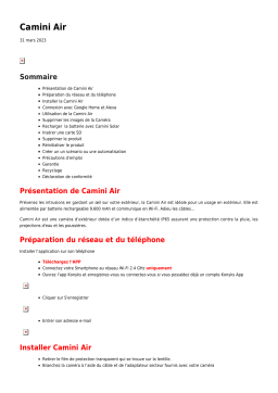 Konyks Camini Air Manuel d'utilisation | Chat IA & PDF