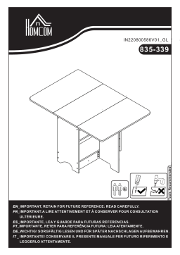 835-339 Table Pliante HOMCOM: Chat IA & Téléchargement PDF