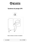 Bilanciai CAPTEURS DE CHARGE GPA Manuel du propri&eacute;taire