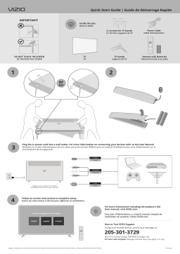 Vizio V605-G3 Guide de démarrage rapide