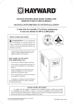 Hayward H135IDP1 Manuel du propriétaire