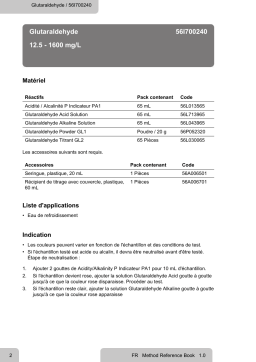 Lovibond 56I700240 Kit Glutaraldéhyde | AI Chat & PDF
