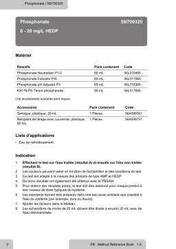 Lovibond Single Method 56I700320 - Phosphonate Manuel utilisateur