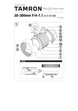 Tamron A074 : Mode d'emploi | Chat IA & Téléchargement PDF