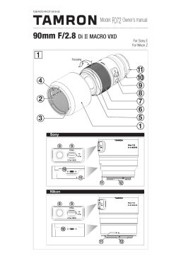 Tamron F072 Manuel utilisateur