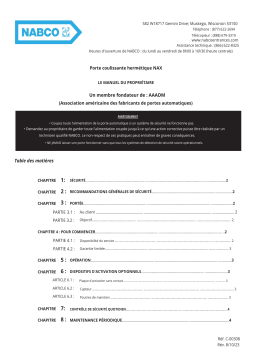Nabco C-00308 NAX Hermetic Slide Door Manuel du propriétaire