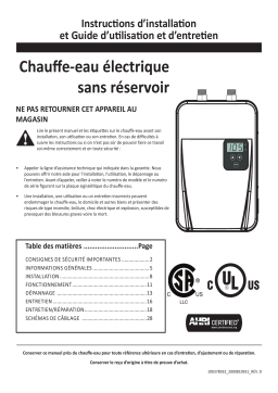 GSW Chauffe-eau instantané électrique SpaceSaver Manuel utilisateur