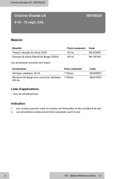 Lovibond Single Method 56I700220 - Chlorine Dioxide LR Manuel utilisateur