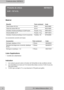 Lovibond Single Method 56I700210 - Chlorine Products Manuel utilisateur