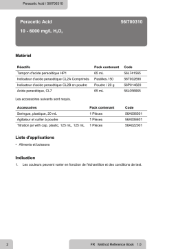 Acide peracétique Lovibond 56I700310 : Chat IA et PDF