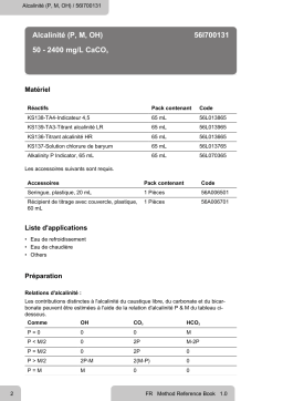 Lovibond Single Method 56I700131 - Alkalinity (P, M, OH) Manuel utilisateur