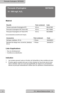 Lovibond Single Method 56I700290 - Hydrogen Peroxide Manuel utilisateur