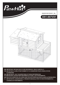 D51-007V01 Cage à lapin PawHut | Chat IA et téléchargement PDF