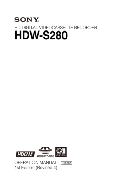 Sony HDW-S280 : Manuel d'utilisation + Chat IA