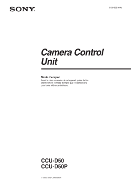 Sony CCU-D50/D50P: Mode d'emploi + Chat IA