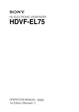 Sony HDVF-EL75 : Manuel d'utilisation + Chat IA & PDF