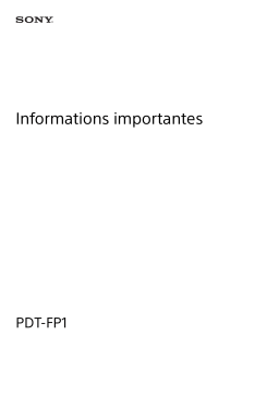 Sony PDT-FP1 : Manuel d'utilisation + Chat IA & PDF