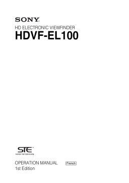 Sony HDVF-EL100 Manuel utilisateur