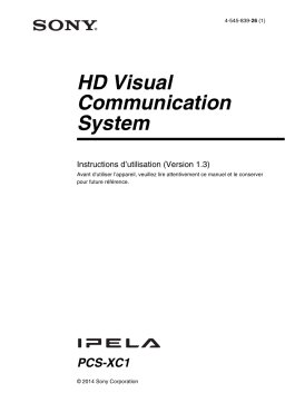 Sony PCS-XC1 Instructions d'Utilisation | AI Chat & PDF Access