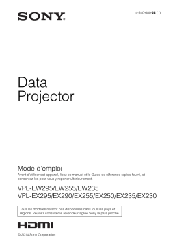 Sony VPL-EW295 Manuel d'utilisation | IA Chat & PDF