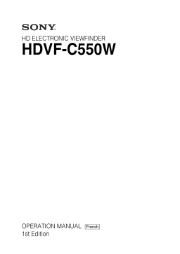 Sony HDVF-C550W Manuel utilisateur