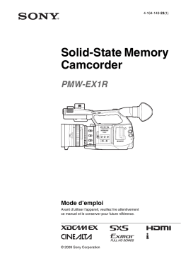 Sony PMW-EX1R Manuel utilisateur