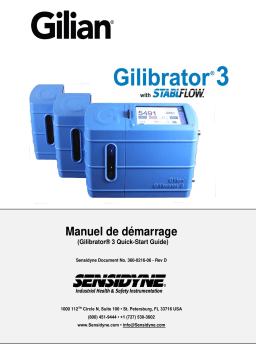 Sensidyne 360-0216-06rD Gilibrator 3 Guide de démarrage rapide