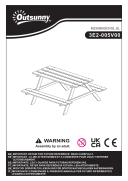 Outsunny 3E2-005V00 Table Pique-Nique | IA Chat & PDF