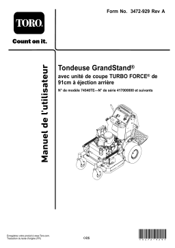 Manuel d'utilisateur Toro 74540TE | Chat IA et PDF