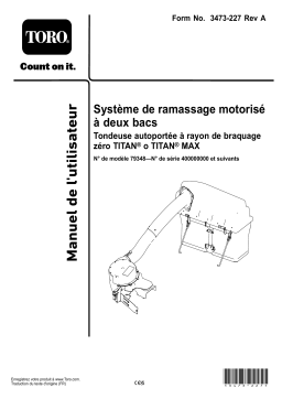 Toro Powered Twin Bagger, TITAN Zero-Turn-Radius Riding Mower Manuel utilisateur