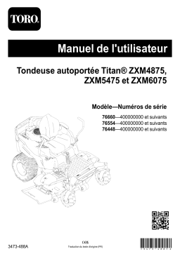 Toro Titan ZXM4875 122 cm Zero Turn Riding Mower 76425 Manuel utilisateur