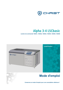 Lyophilisateur Alpha 3-4 LSCbasic: Mode d'emploi + IA