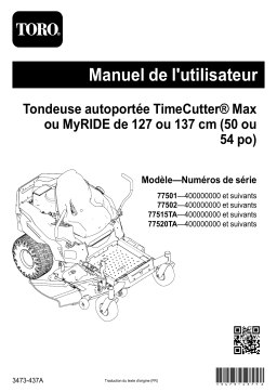 Toro TimeCutter MyRIDE 50in Zero Turn Riding Mower Manuel utilisateur